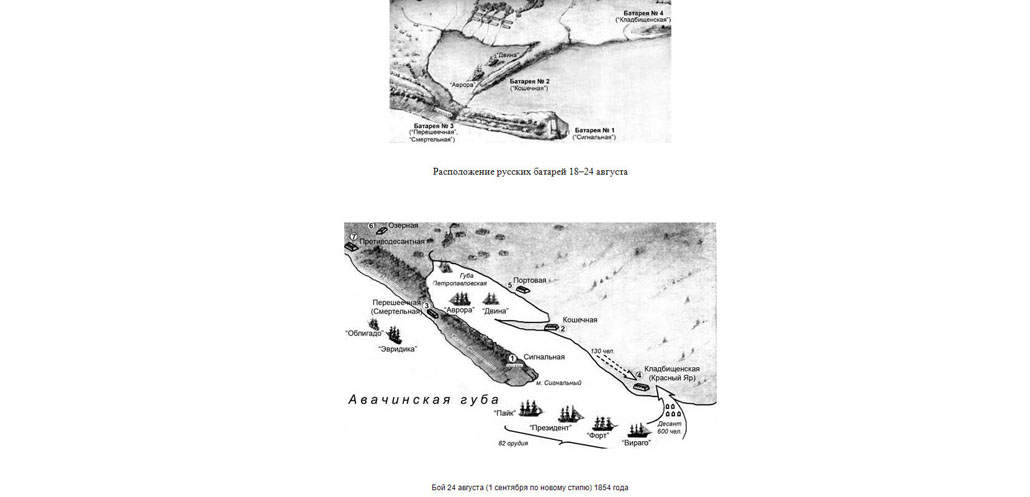 Оборона петропавловска 1854 карта